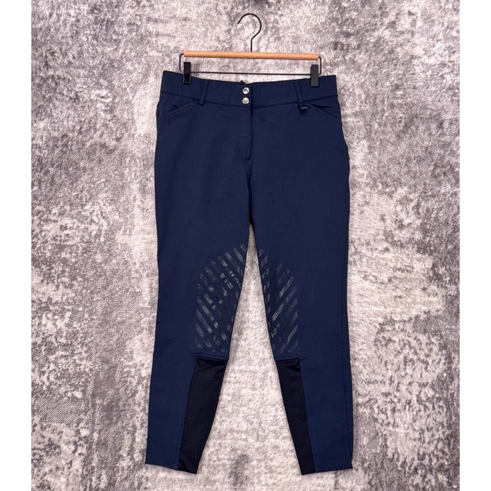Romfh Riding Breeches 32 R Womens Sarafina Euro Grip Knee Patch Equestrian Blue